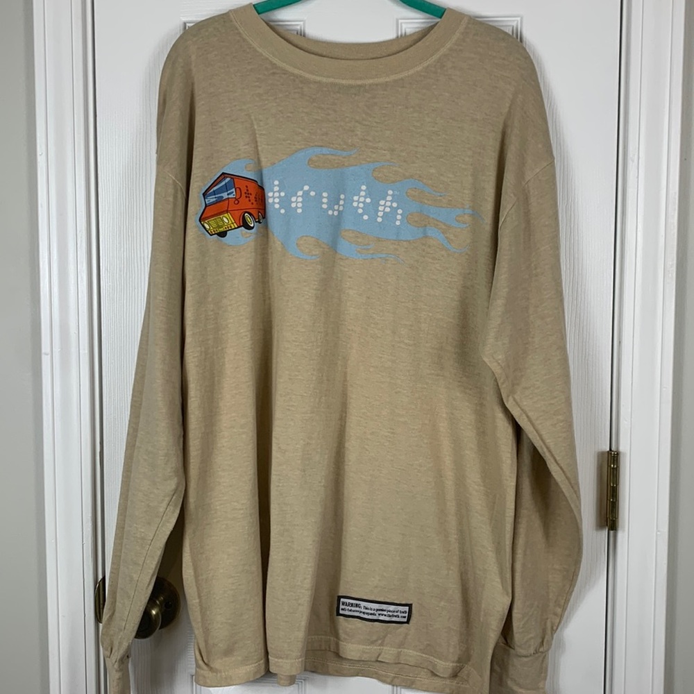Truth tan colored long sleeved tee shirt size large. 100% cotton.
